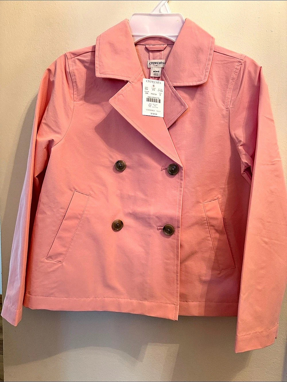 Girls crewcuts Crewcuts Double-Breasted Jacket Pink Medium NWT